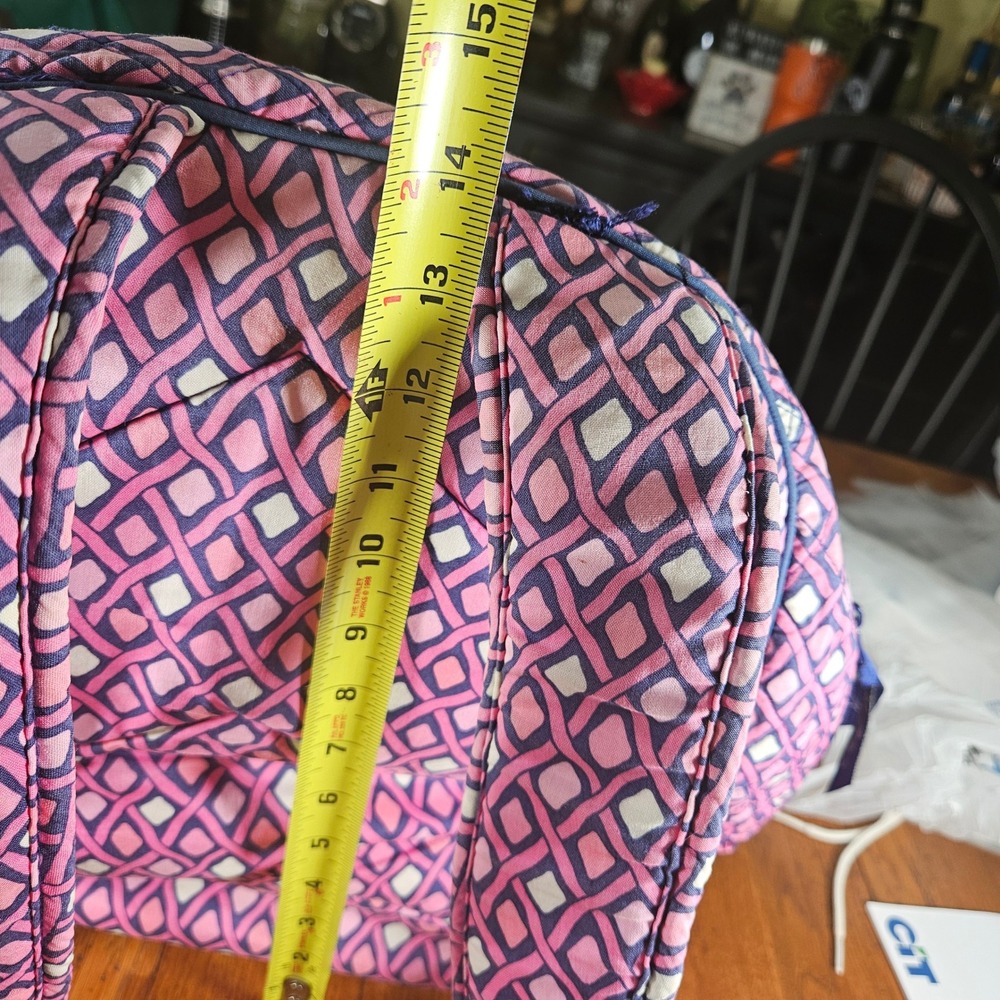 Vera Bradley‎ Backpack Katalina Pink Diamonds Campus Laptop Book Bag Pink Blue - Picture 11 of 13